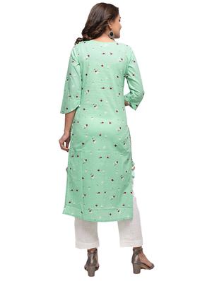 printed straight kurta - 17562525 - Standard Image - 3