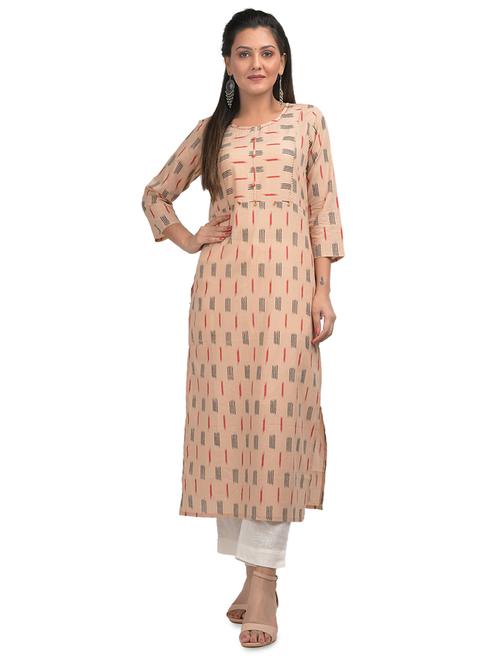 ikat straight kurta - 17562527 - Standard Image - 1