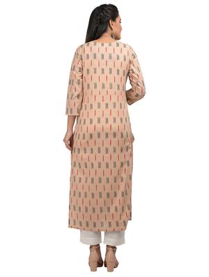 ikat straight kurta - 17562527 - Standard Image - 3