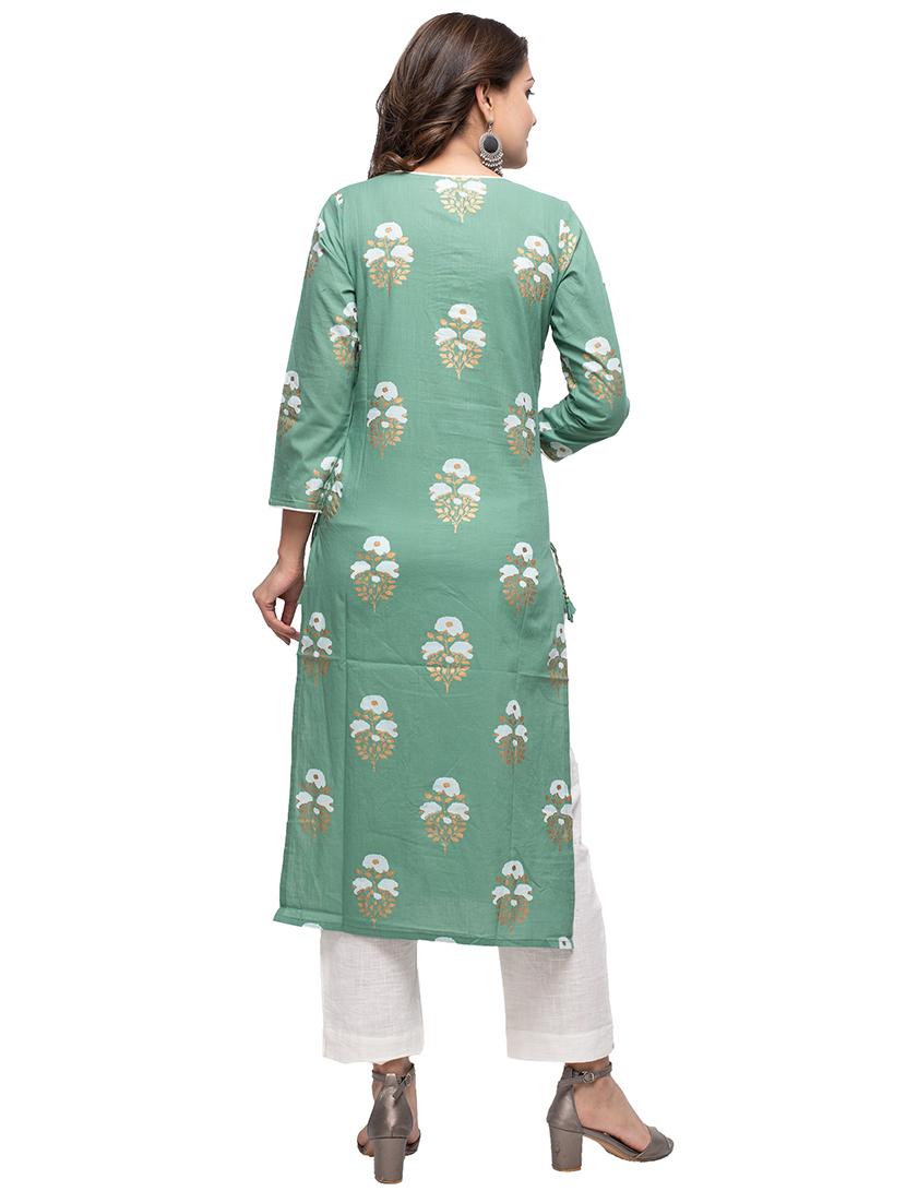 floral straight kurta - 17562529 - Zoom Image - 3