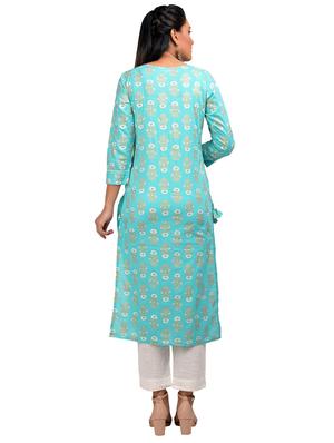 floral straight kurta - 17562530 - Standard Image - 3