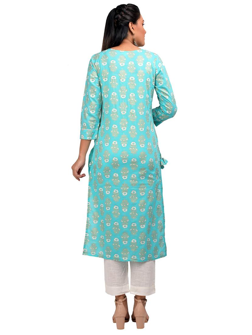 floral straight kurta - 17562530 - Zoom Image - 3