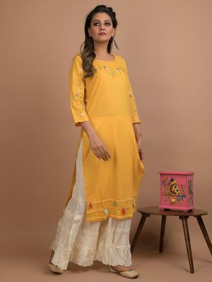 embroidered straight kurta - 17562540 - Standard Image - 2