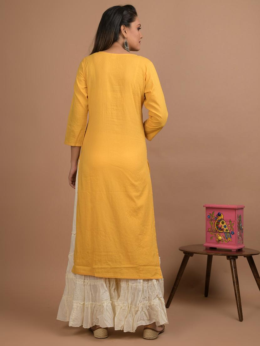 embroidered straight kurta - 17562540 - Zoom Image - 3