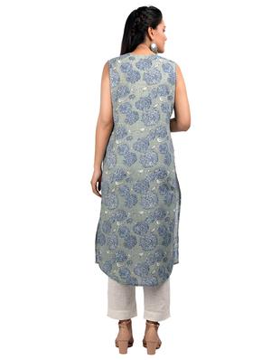 printed straight kurta - 17562543 - Standard Image - 3