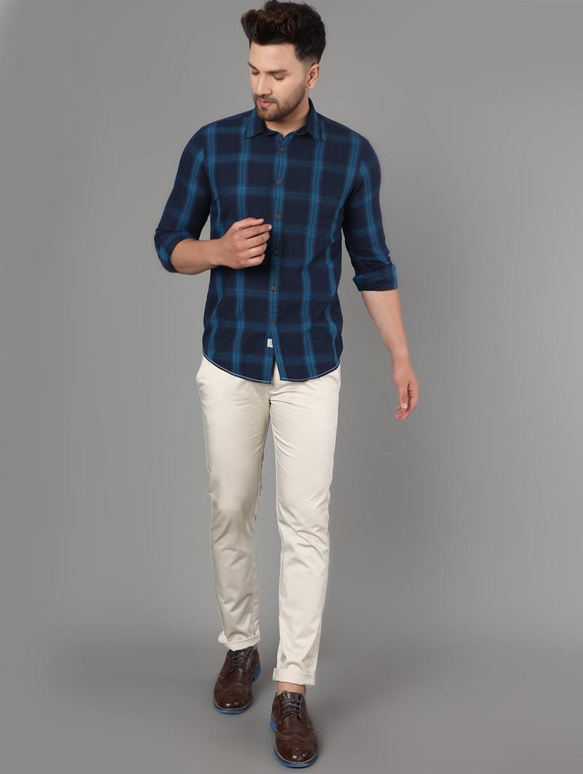 blue checkered casual shirt - 17562597 - Zoom Image - 4