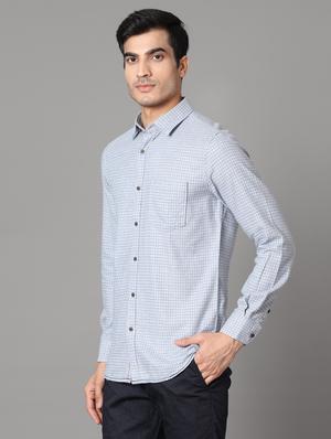 blue self design casual shirt - 17562603 - Standard Image - 2