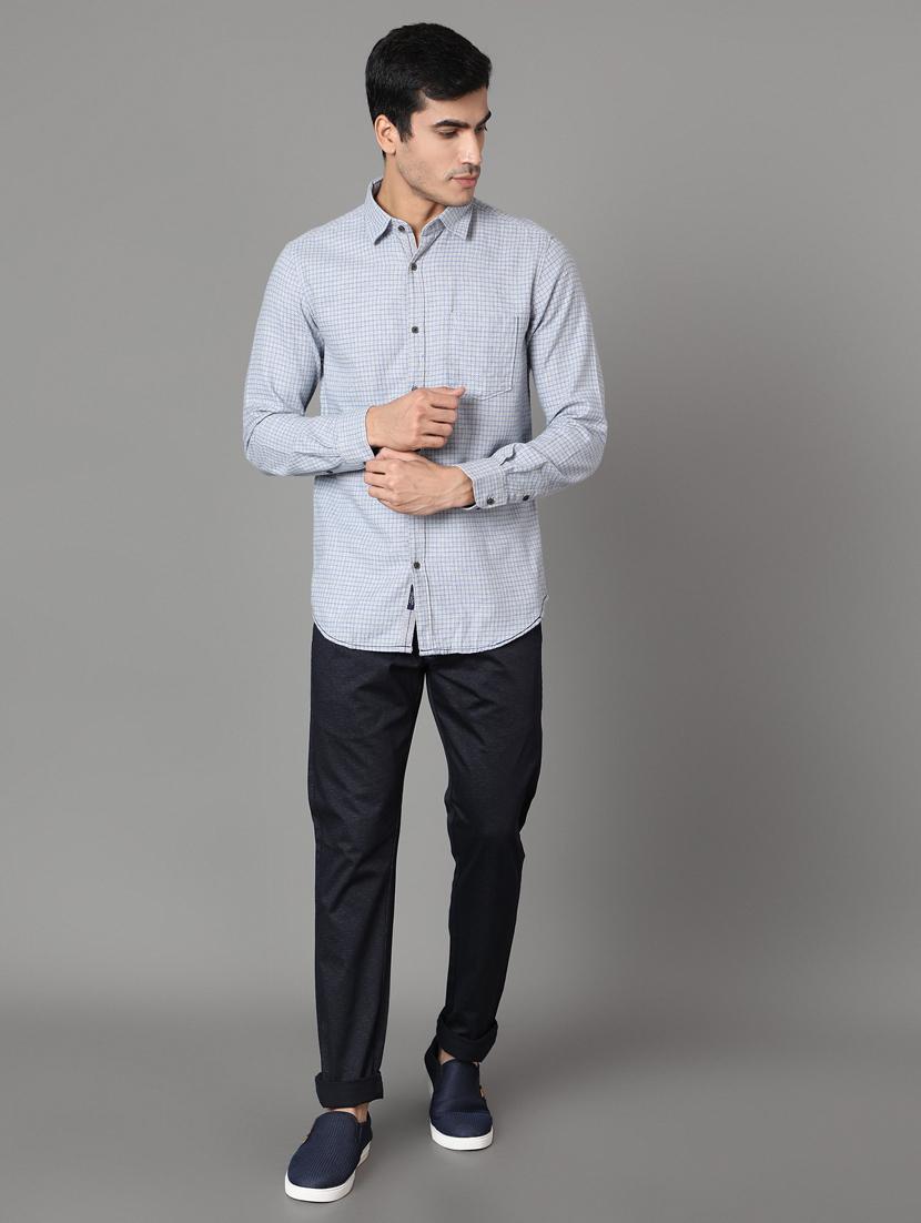 blue self design casual shirt - 17562603 - Zoom Image - 4