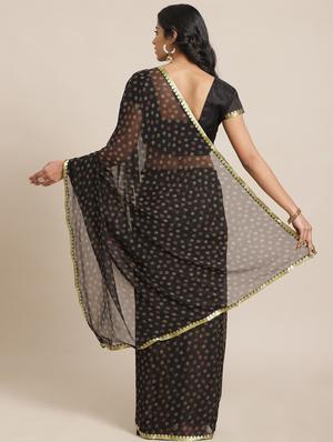 printed bordered saree with blouse - 17562917 - Standard Image - 2