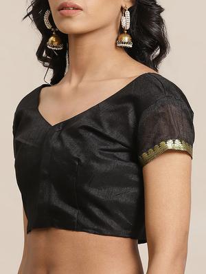 printed bordered saree with blouse - 17562917 - Standard Image - 3