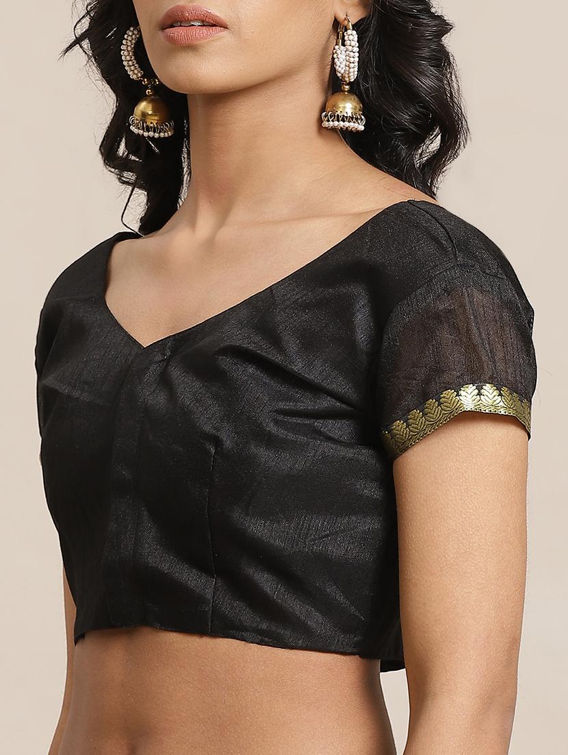 printed bordered saree with blouse - 17562917 - Zoom Image - 3