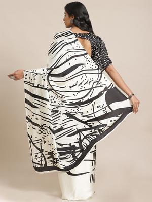 abstract printed saree with blouse - 17562937 - Standard Image - 2