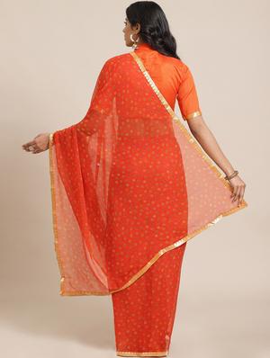 bordered printed saree with blouse - 17562973 - Standard Image - 2