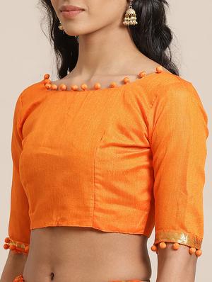 bandhani printed saree with blouse - 17562975 - Standard Image - 3