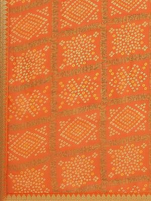 bandhani printed saree with blouse - 17562975 - Standard Image - 4