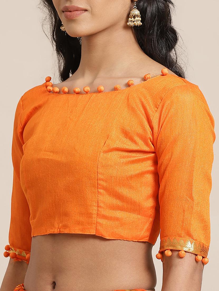 bandhani printed saree with blouse - 17562975 - Zoom Image - 3