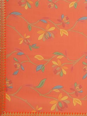 floral printed saree with blouse - 17562976 - Standard Image - 4