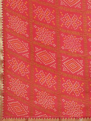 bordered printed saree with blouse - 17562989 - Standard Image - 4