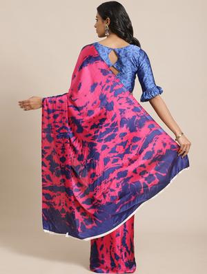 abstract printed saree with blouse - 17562993 - Standard Image - 2