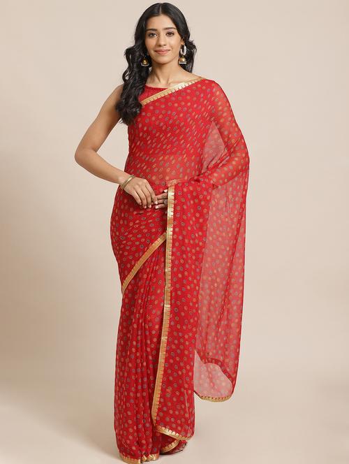 bordered printed saree with blouse - 17563003 - Standard Image - 1