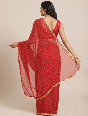 bordered printed saree with blouse - 17563003 - Standard Image - 2