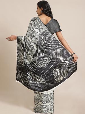 animal printed saree with blouse - 17563012 - Standard Image - 2