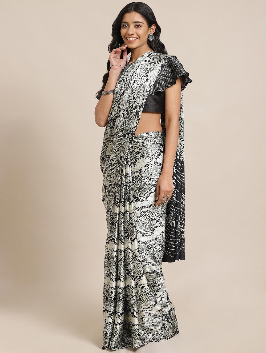 animal printed saree with blouse - 17563012 - Zoom Image - 1