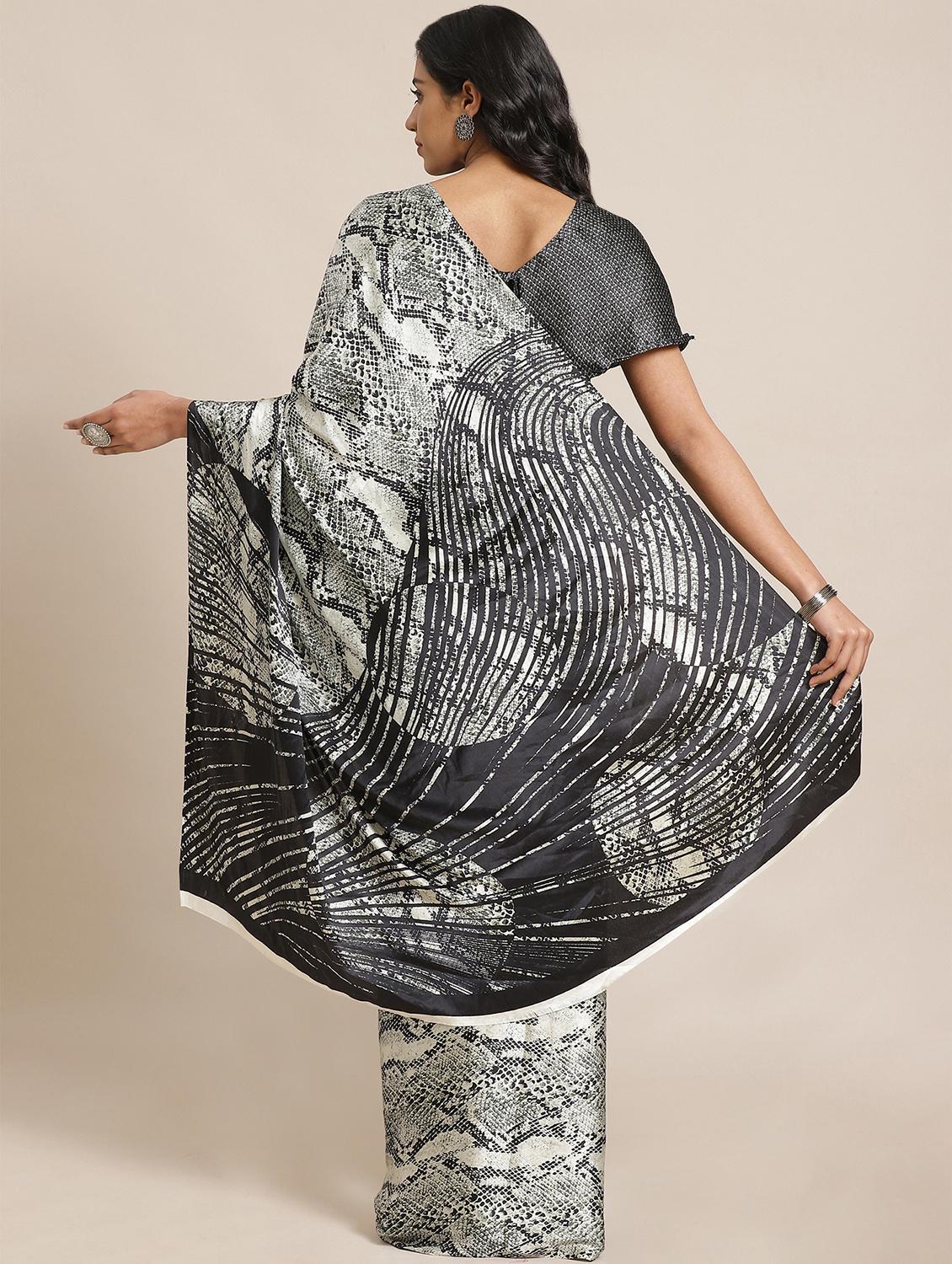 animal printed saree with blouse - 17563012 - Zoom Image - 2
