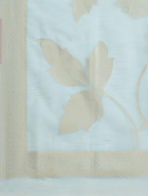 floral woven saree with blouse - 17563020 - Standard Image - 4