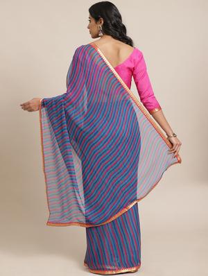 leheriya printed saree with blouse - 17563021 - Standard Image - 2