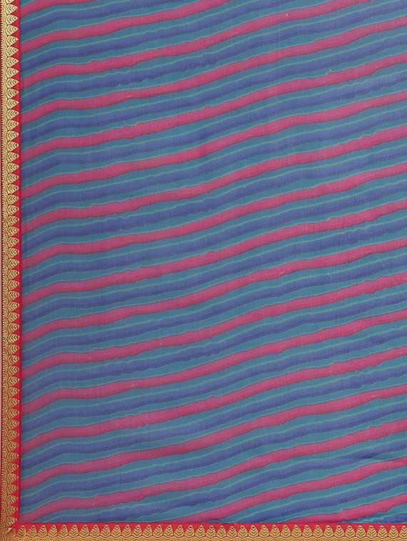 leheriya printed saree with blouse - 17563021 - Zoom Image - 4