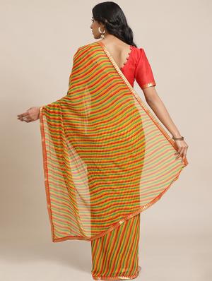 leheriya printed saree with blouse - 17563027 - Standard Image - 2