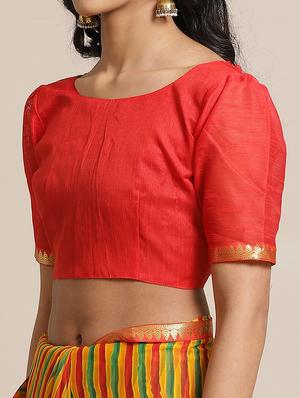 leheriya printed saree with blouse - 17563027 - Standard Image - 3