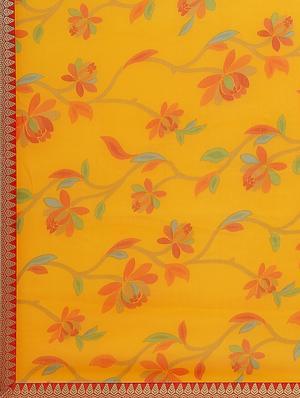 floral printed saree with blouse - 17563028 - Standard Image - 4
