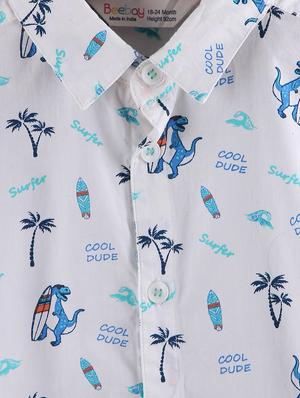 white printed casual shirt - 17563066 - Standard Image - 3