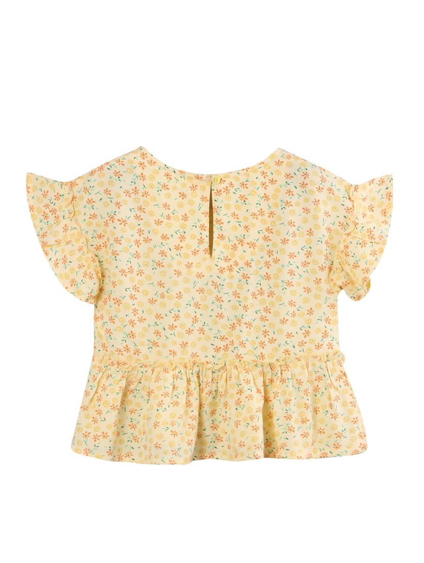 yellow viscose regular top - 17563099 - Zoom Image - 2