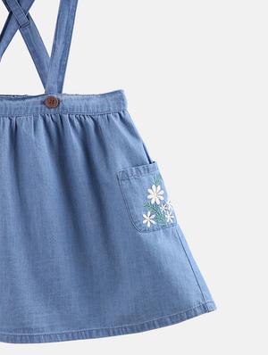 blue cotton flared skirt - 17563127 - Standard Image - 3