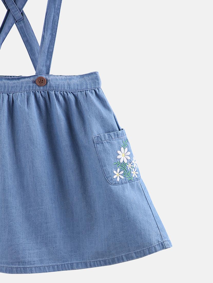 blue cotton flared skirt - 17563127 - Zoom Image - 3