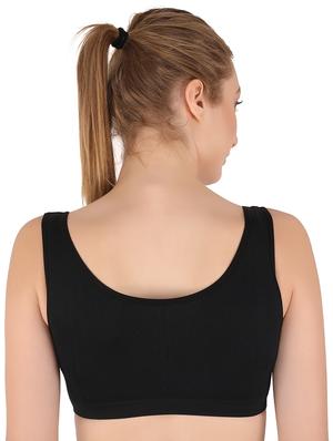 black nylon sports bra - 17563128 - Standard Image - 3