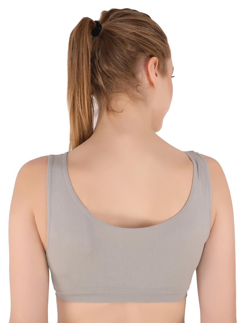grey nylon sports bra - 17563135 - Zoom Image - 3