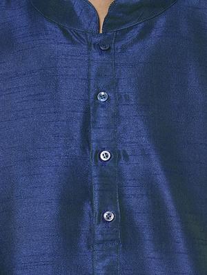blue self design long kurta - 17563140 - Standard Image - 4