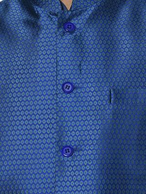 blue self design long kurta - 17563140 - Standard Image - 5