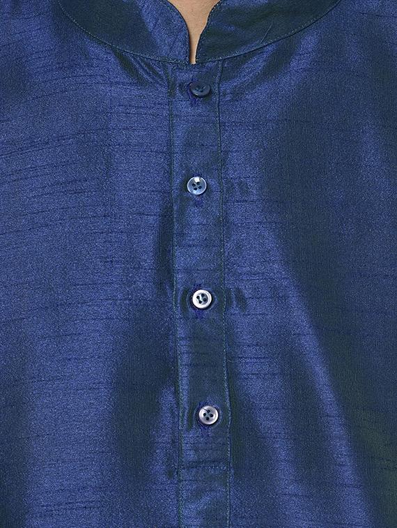 blue self design long kurta - 17563140 - Zoom Image - 4