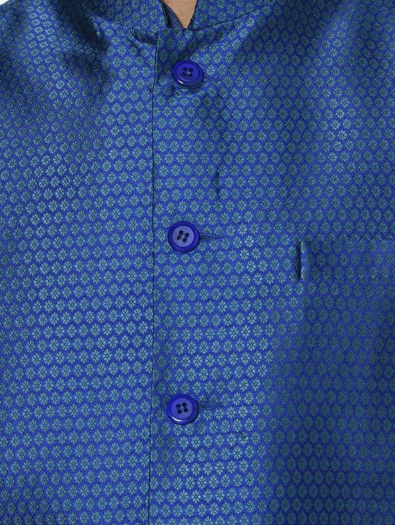 blue self design long kurta - 17563140 - Zoom Image - 5
