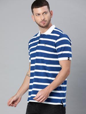 blue striped polo t-shirt - 17563186 - Standard Image - 2