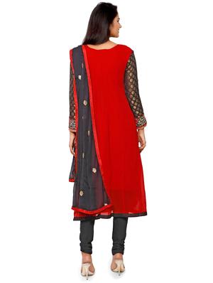 embroidered unstitched churidar suit - 17563198 - Standard Image - 2