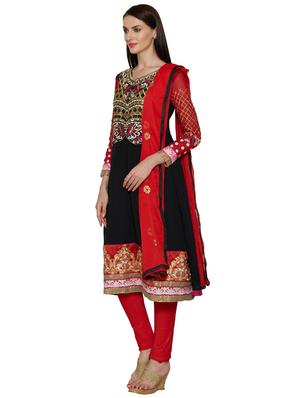 embroidered unstitched churidar suit - 17563199 - Standard Image - 2