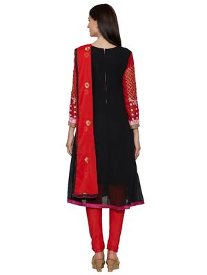 embroidered unstitched churidar suit - 17563199 - Standard Image - 3