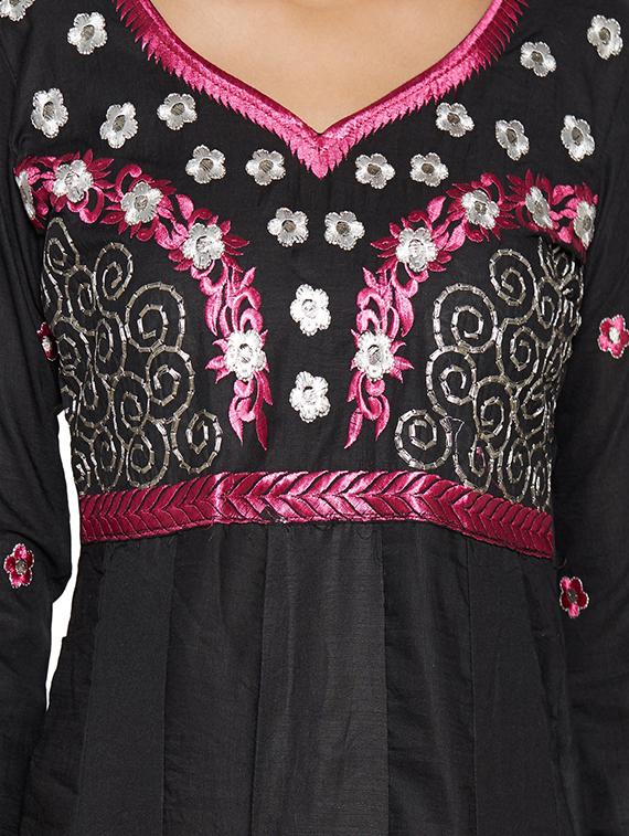 embroidered unstitched churidar suit - 17563200 - Zoom Image - 3