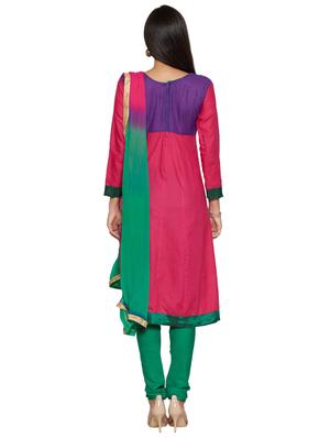 embroidered unstitched churidar suit - 17563201 - Standard Image - 3